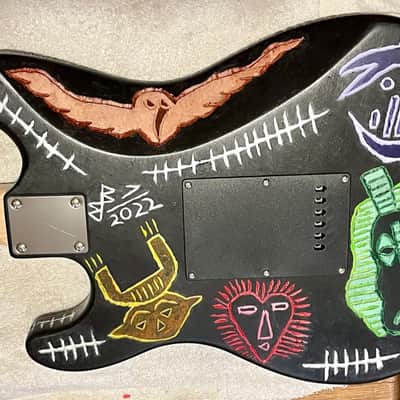 IYG Tribal Axe Custom Stratocaster-style Earth, living art, custom wired, mucho mojo tone machine! image 7