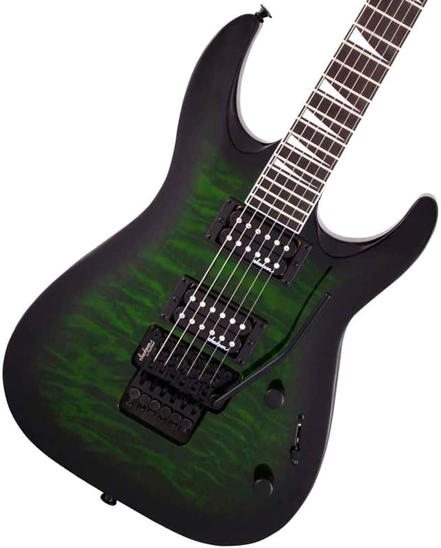Jackson JS Series Dinky Arch Top JS32Q DKA 6-String Electric Guitar with Dual Jackson High-Output Humbucking Pickups (Right-Handed, Transparent Green Burst)