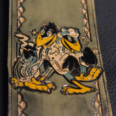 Guitar Leather strap 3.5" Black Crowes this is custom but will show anything can go on a strap image 9