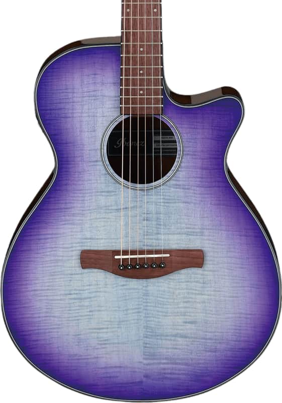 Ibanez AEG70 Grand Concert Acoustic-Electric Guitar, Flame Maple Top, Iris Burst image 1