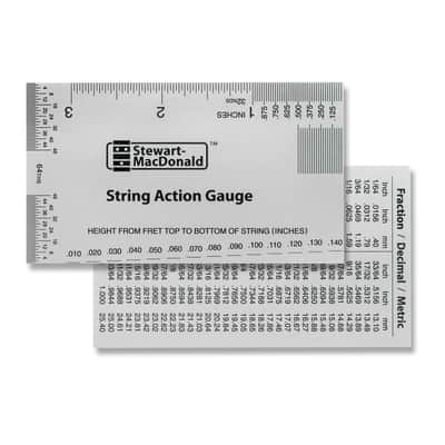 StewMac String Action Gauge And Ruler, Inches, Stainless Steel - Designed by StewMac, The Original measuring tool for acoustic and electric guitar, and bass setup image 1