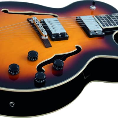 EKO SA 750 Semi Acoustic Hollow Body Guitar Vintage Sunburst ES-175 Style New image 3