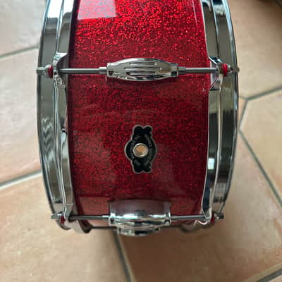 George Way 6.5x14 Tradition Maple/Poplar Snare Drum Red Sparkle Lacquer 2014 image 3