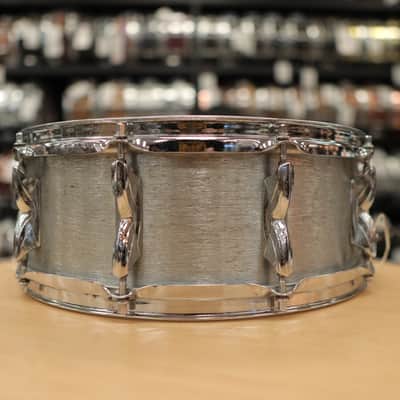 Vintage 1970s Premier Hi-Fi  5x14" Brushed Chrome over Aluminum Snare Drum (Made in England) image 8