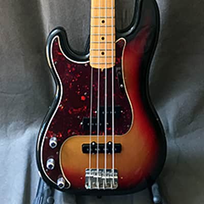 Left-handed Fender Precision bass, c1975 Tobacco Burst, converted to PJ image 2