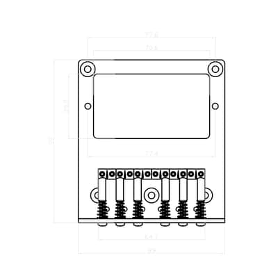 KD By AxLabs Tele®-style Bridge With Humbucker Mount - String-Through Top Or Body - Satin Chrome image 2