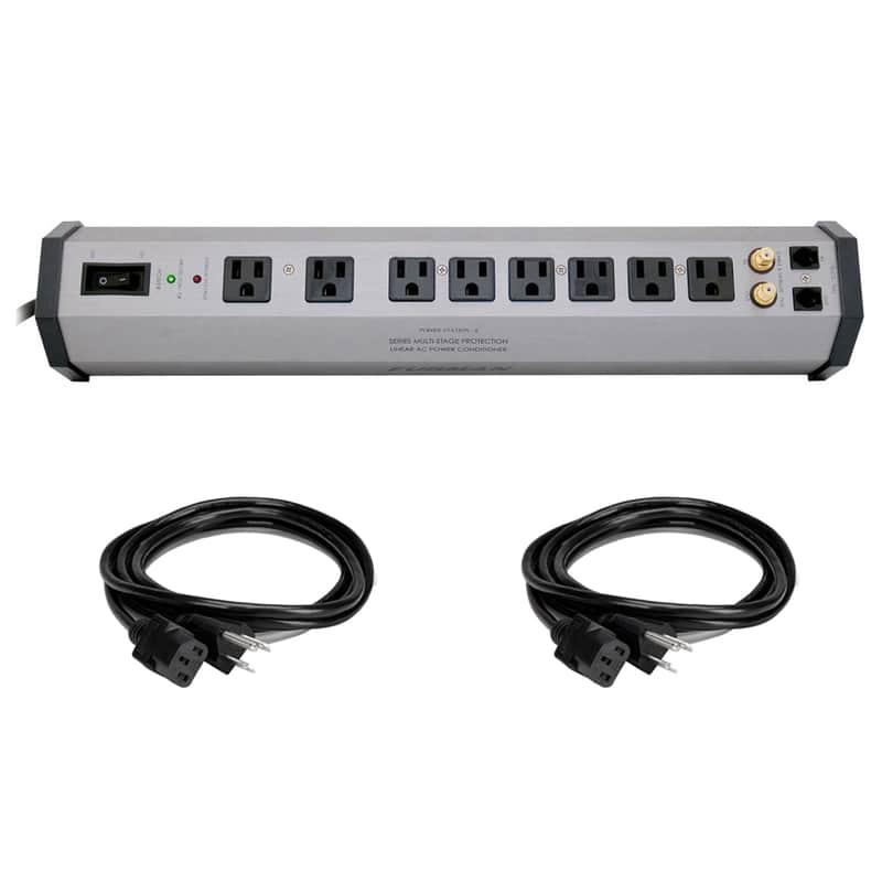 Furman PST-8 Power Station Home Theater Power Conditioner with (2) Extension Cable Bundle image 1