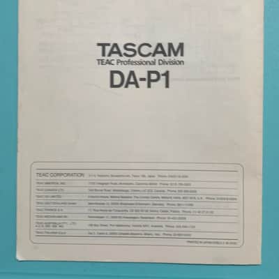 Tascam DA-P1 Factory Owners Manual image 2