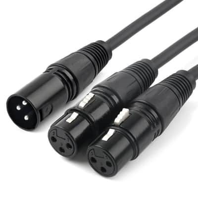 XLR Cable divisor en Y, doble hembra XLR a macho XLR Mic Combiner Y Cord Balanced Microphone Adapter Patch Cable (2 hembra a 1 macho) - 0,5 m image 1