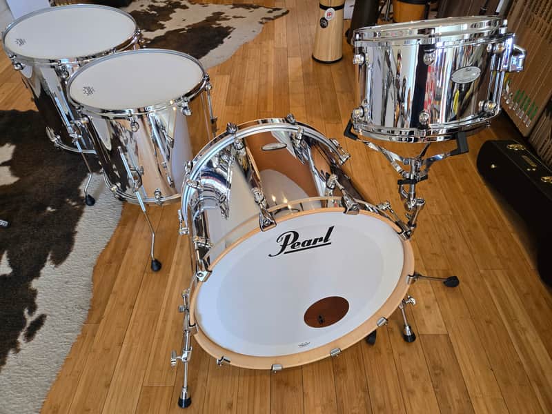 Drum Kits - Pearl Reference One Music City Custom 16x22 8x12 14x16 16x18 (Mirror Chrome) image 1