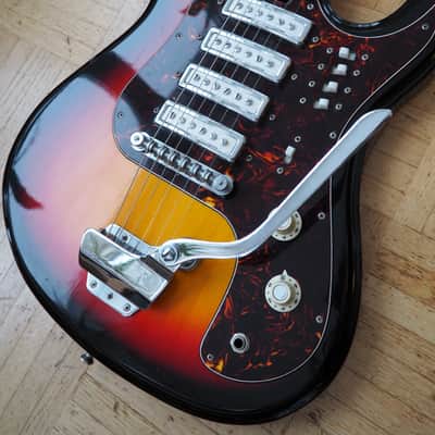 VIDEO! 1970s Japan Sakai (Teisco-ish) "Hertiecaster" guitar - pro Setup, player ready image 6