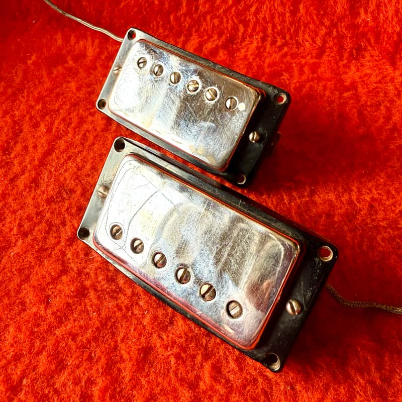 Gibson Patent sticker humbucker pickups c 1967 - Chrome original vintage USA PAF image 1