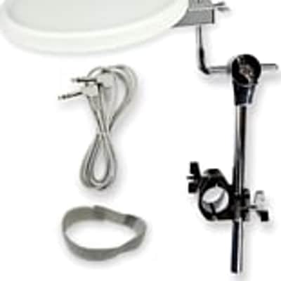 KAT 11-Inch White Dual Pad with Tom Arm, Clamp, 8-Foot Cable, and Velcro Tie image 1