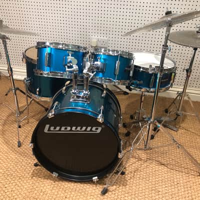 Ludwig Accent CS Combo Junior c.2020 - Blue/green sparkle (depending on the light) image 2