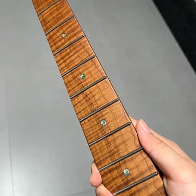 Bone nut Suhr Round-head stainless steel Roasted flame Maple Electric Guitar Neck 22 frets hole 10mm 12in image 7
