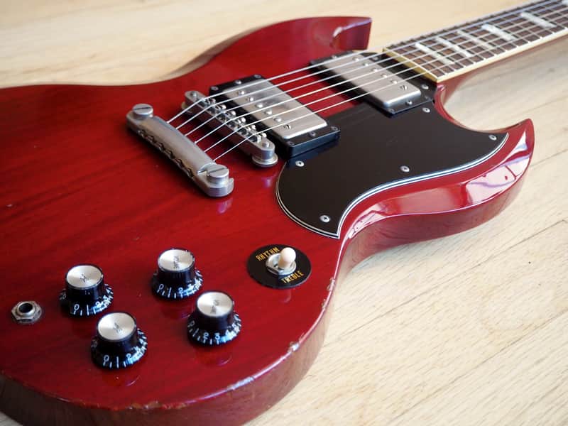 1990 Greco SG Electric Guitar Cherry SS-600 Lawsuit Mint