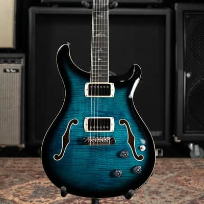 PRS SE Hollowbody II Piezo Electric Guitar - Peacock Blue Smokeburst with Gig Bag image 3