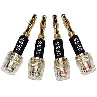 Banana Plug Connect to Spade Fork Plug Speaker Cable Adapter, 4 Pack image 2