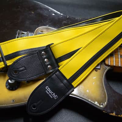 Couch Yellow W/ Black Racer X Guitar Strap image 6