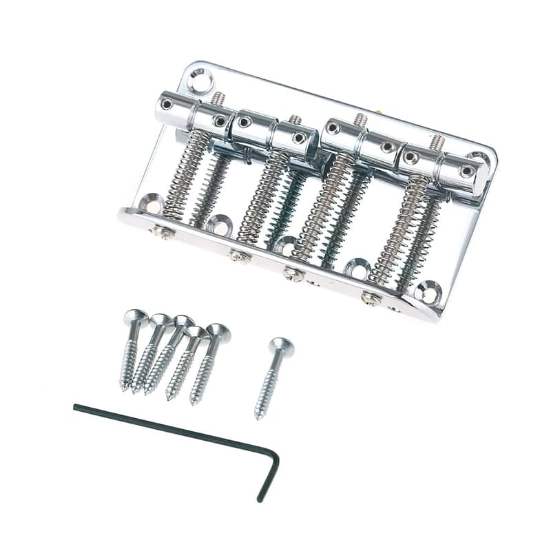 Brio 4 String Vintage Style Bass Bridge for Jazz Bass Top Load Chrome image 1