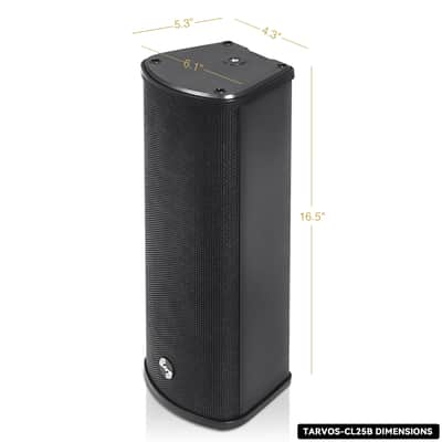 PAC80X2CL25B | Commercial Restaurant Amplifier and Column Array Set with a 2-Zone 70V/100V Bluetooth Amp, 2 x All-Weather Dual 5" Speakers, Black image 8