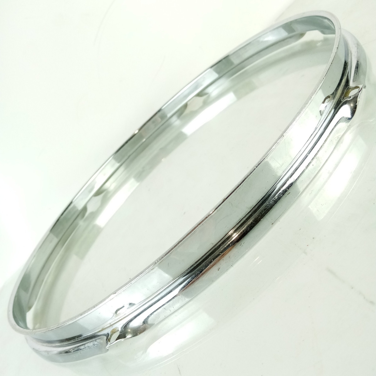 Ludwig 14"6-Lug Chrome-BRASS Triple-Flange Snare/Floor Tom Drum Rim/Hoop COB WFL — main photograph