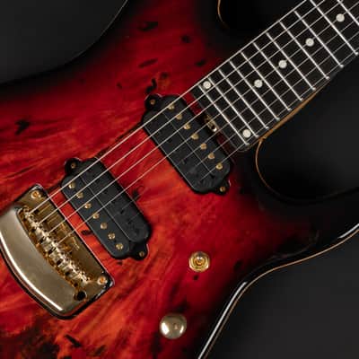 2021 Ernie Ball Music Man Jason Richardson Signature Cutlass 7 - Rorschach Red | USA 7-String JR7 Buckeye Burl Top Birdseye Maple Neck Tremolo Stainless Steel Frets 3.6kg | OHSC image 19