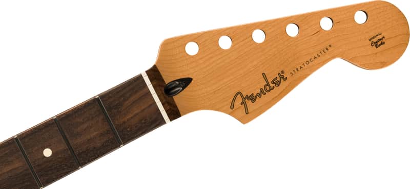 Fender Satin Roasted Maple Stratocaster Neck, Rosewood, 12", Flat Oval Shape image 1