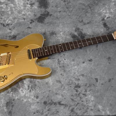 Custom Pre-order! Thinline Telecaster HH 2024 Gold Lightweight DiMarzio Tone Zone Kluson Icon image 4