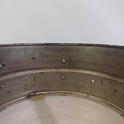Gretsch Broadkaster 6.5x14"Snare Drum Vintage 30s Nickel over Brass NOB Shell US image 15