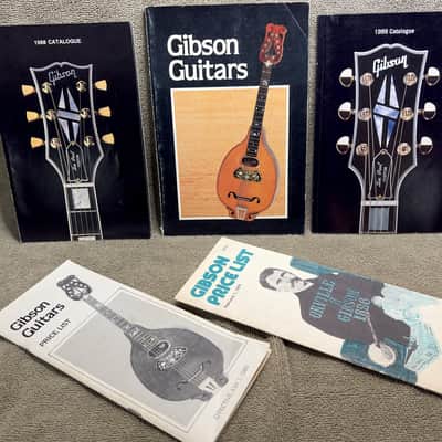 Gibson Catalogs & Price Lists (Lot of 5)  1974 1980 1988 1999 image 1