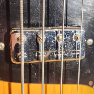Vintage 1960s Kingston Bass Guitar Sunburst - New Wiring & Fret Level image 6