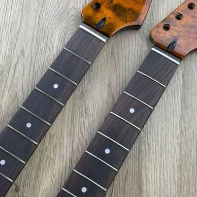 Roasted Maple Glossy Finish Guitar Strat Style Maple Neck, 22 Frets Rosewood Fingerboard image 5