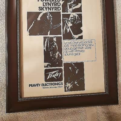 1976 Peavey Amplifiers Promotional Ad Framed Lynyrd Skynyrd Allen Collins Gary Rossington Original