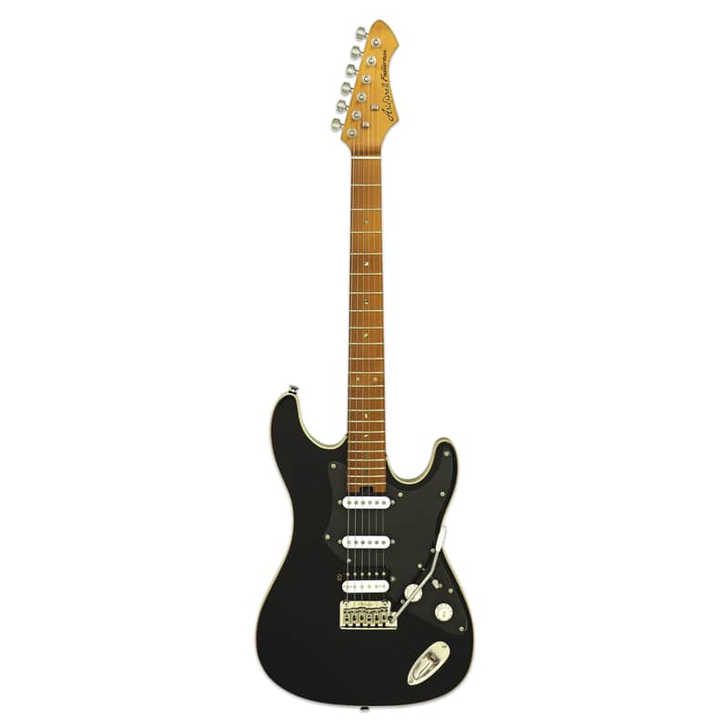 Aria Pro II Dg Electric Guitar Black W/Strap image 1