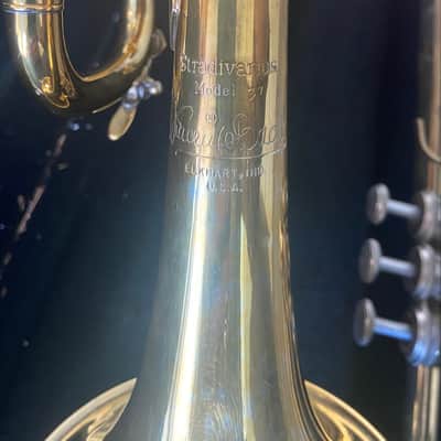 1992 Bach Stradivarius 18037 Bb Trumpet – Rare Gold Plate over Silver – ML Bore image 2