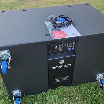 RCF SUB-8006-AS Dual 18" Active Subwoofer with protective case and 4 caster locking wheels image 21