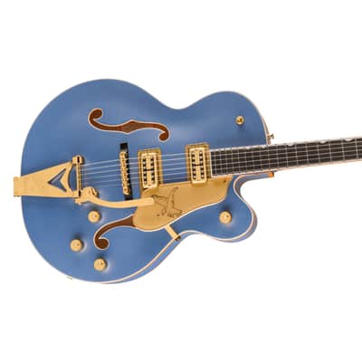 Gretsch Professional Collection Falcon Hollow Body Bigsby Cerulean Smoke - Semi Acoustic Guitar image 4