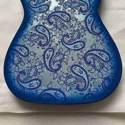 Mahogany Telecaster Tele Style Guitar Body in Vintage Blue Amoeba Finish image 7