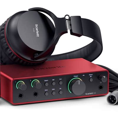 Focusrite Scarlett 2i2 Studio 4th Gen Recording Interface+Headphones+Mic+Cable image 1
