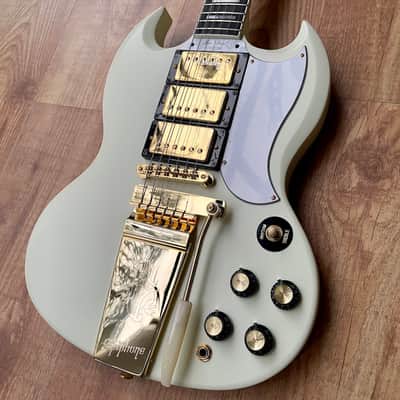 Epiphone "Inspired by Gibson Custom" '63 Les Paul SG Custom with Maestro Vibrola Classic White image 6