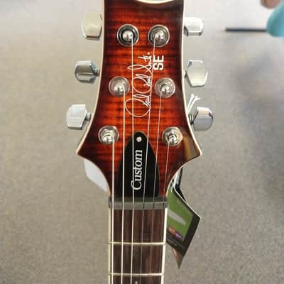 New 2025 PRS Paul Reed Smith SE Custom 24 Semi-Hollow Piezo Electric Guitar - Orange Tiger Smokeburst with PRS SE Gigbag image 5