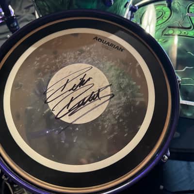 Rikki Rockett's Poison, Rockett Drum Works "Zombie" Kit: 22", 12", 14", 16", 6x14" Snare.  Purple Hardware 2012 - Custom Graphics By Craig Fraser. SIGNED! image 3