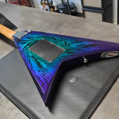 Jackson RR3 Randy Rhoads Pro EERIE DESS SWIRL MIJ Japan Offset Flying V with USA Custom Shop SKB Flight Case image 11