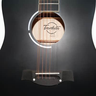 Brand New Acoustic Guitar 12 Strings made in Ukraine by Trembita Natural Wood Black Color Amazing Rich Sound! image 2