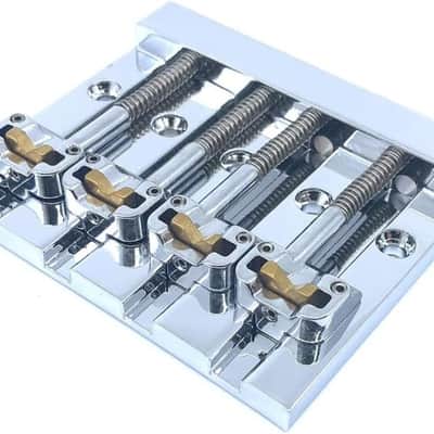 Hipshot KickAss High-mass Bass Bridge for 5-bolt Fender, Chrome image 1