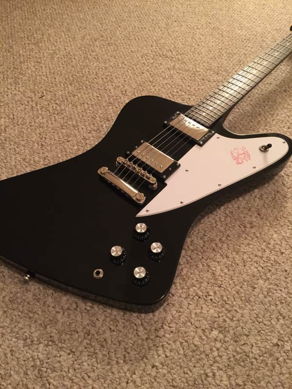 Black Epiphone Firebird, EXC condition, free shipping. | Reverb