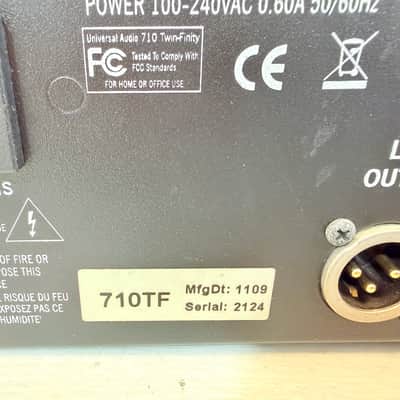 Universal Audio Audio 710 Twin-Finity Tube/Solid-State Mic Preamp DI - 2009 2009 image 8