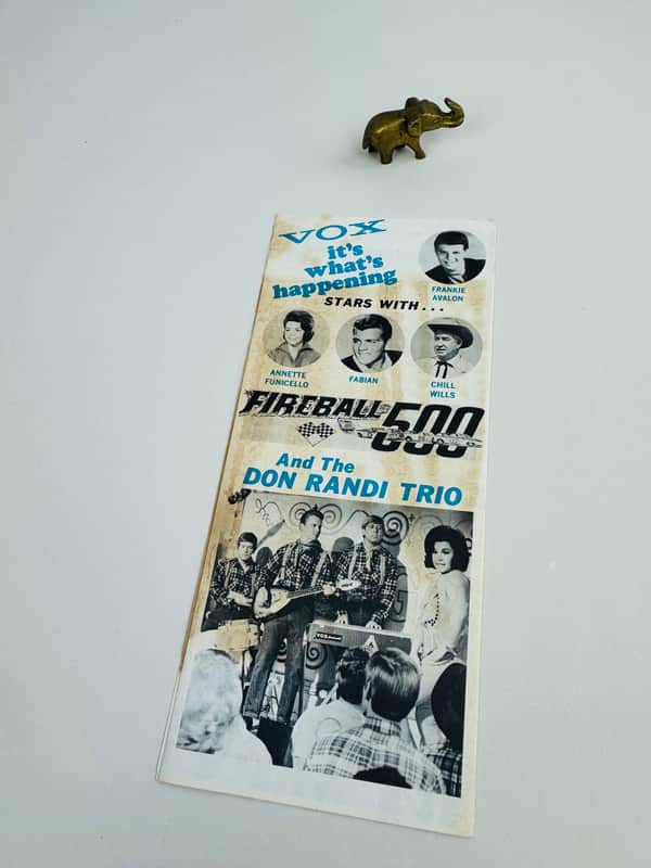 Vox "Fireball 500" Stock Car Jargon Foldout 1966 image 1