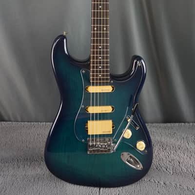 Fernandes “The Function” ST-45C MIJ Electric Guitar Blue Burst Flame Top w/ Fernandes Hard Case image 2